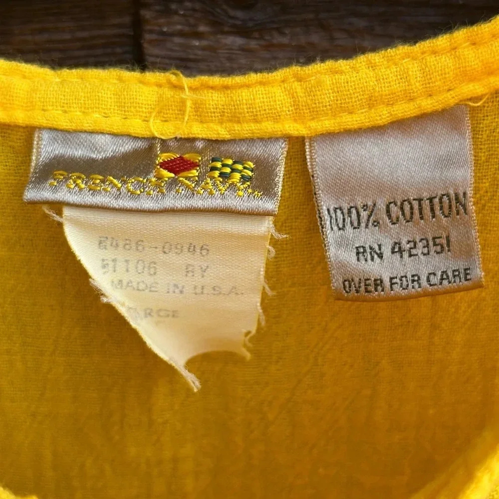 Vintage Yellow Romper - made in  US - Cotton - Picture 3 of 5